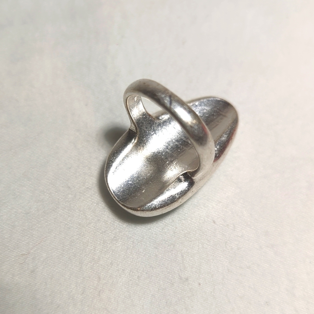 Natural Gemstone Ring Silver Band Size 8 - Picture 3 of 6